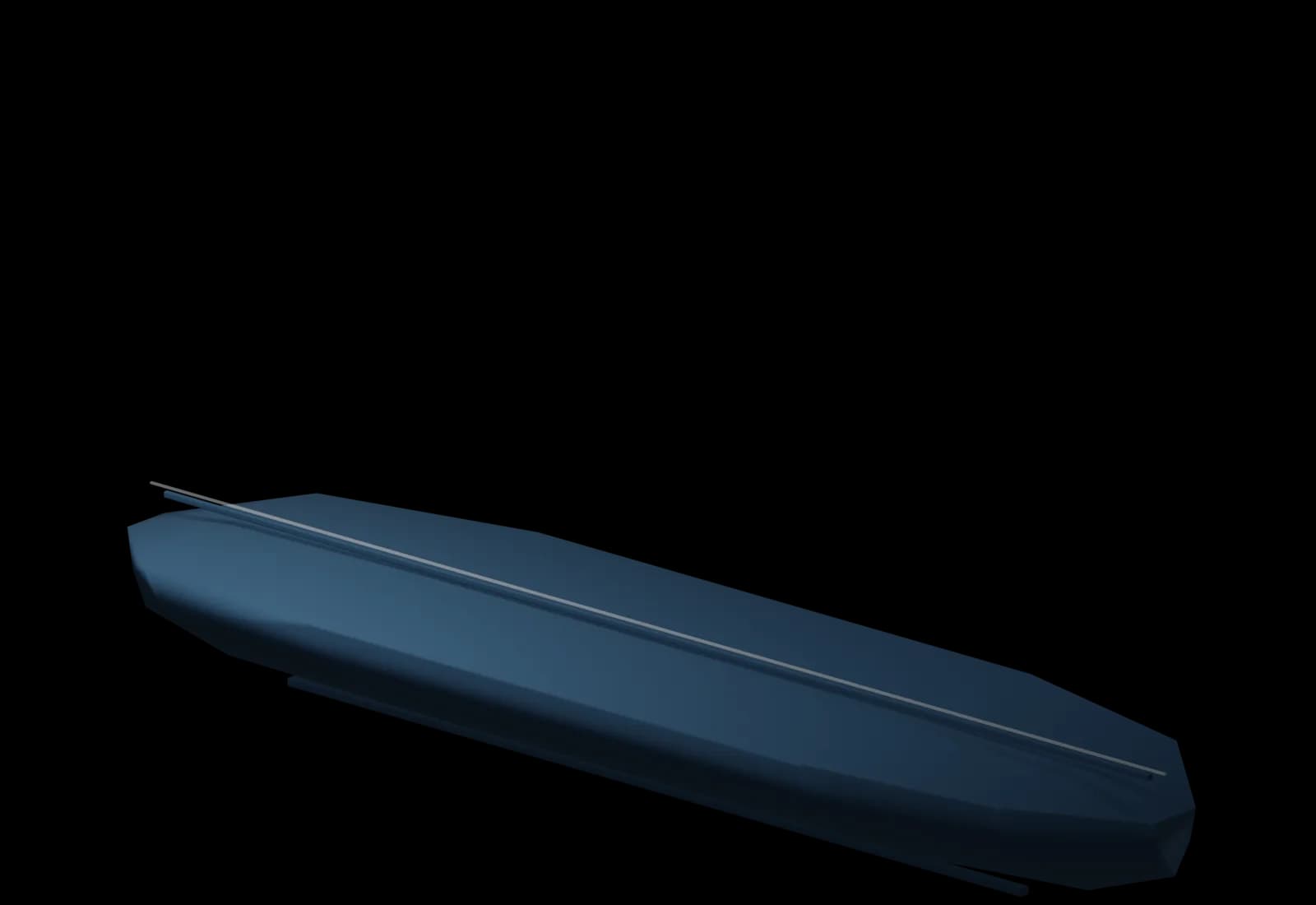 Isolated render of the vessel hull and structural shell