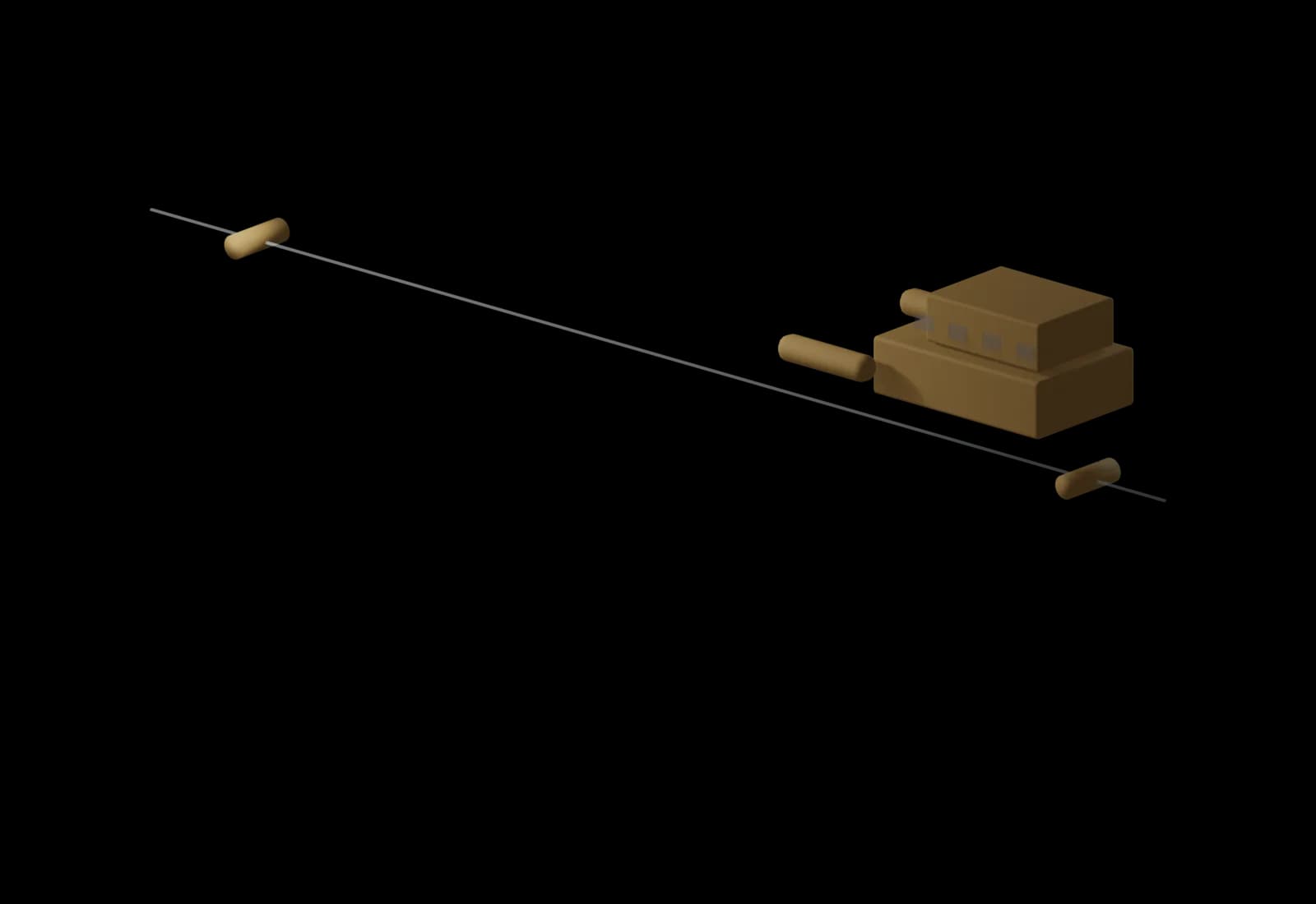 Isolated render of the bridge superstructure, lifeboats and fire mains